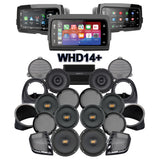 Hertz Stage 8 Plug & Play Amp and Rear 8" Speaker Package + Adapters with Air-Cooled Lower Fairing Adapters and SoundStream Reserve WHD14+ Radio For 2014-2019 Harley Davidson® Electra Glide Ultra