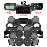 Hertz Stage 8 Plug & Play Amp and Rear 8" Speaker Package + Adapters with Air-Cooled Lower Fairing Adapters and SoundStream Reserve V2 Radio For 2014-2019 Harley Davidson® Electra Glide Ultra