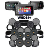 Hertz Stage 8 Plug & Play Amp and Rear 8" Speaker Package + Adapters with Liquid-Cooled Lower Fairing Adapters and SoundStream Reserve WHD14+ Radio For 2014-2024 Harley Davidson® Ultra Limited