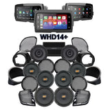 Hertz Stage 8 Plug & Play Amp and Rear 8" Speaker Package + Adapters with Liquid-Cooled Lower Fairing Adapters and SoundStream Reserve WHD14+ Radio For 2015-2024 Harley Davidson® Road Glide Ultra / Limited
