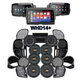 Hertz Stage 8 Plug & Play Amp and Rear 8" Speaker Package + Adapters with Complete Lower Fairing Adapters and SoundStream Reserve WHD14+ Radio For 2015-2023 Harley Davidson® Road Glide