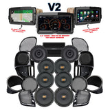 Hertz Stage 8 Plug & Play Amp and Rear 8" Speaker Package + Adapters with Complete Lower Fairing Adapters and SoundStream Reserve WHD14+ Radio For 2015-2023 Harley Davidson® Road Glide