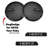 HogBadge Hertz Logos with Silver Text for 2026 Street / Road Glide Limited Factory Tour Pak Grilles Only