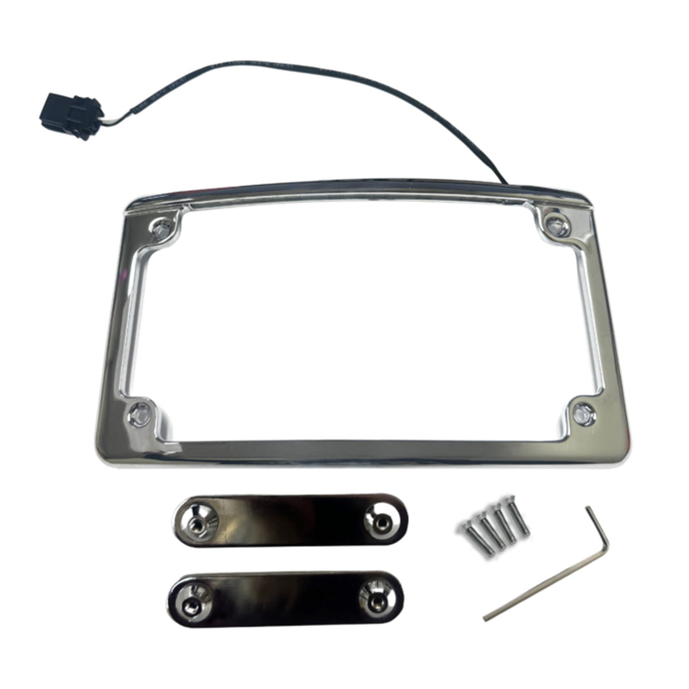 Custom Dynamics Replacement License Plate Mount and Radius LED License Plate Frame In a Black Finish for 2014-2024 Harley Davidson® CVO Motorcycles and 2024-Up Base Model Street Glide and Road Glide