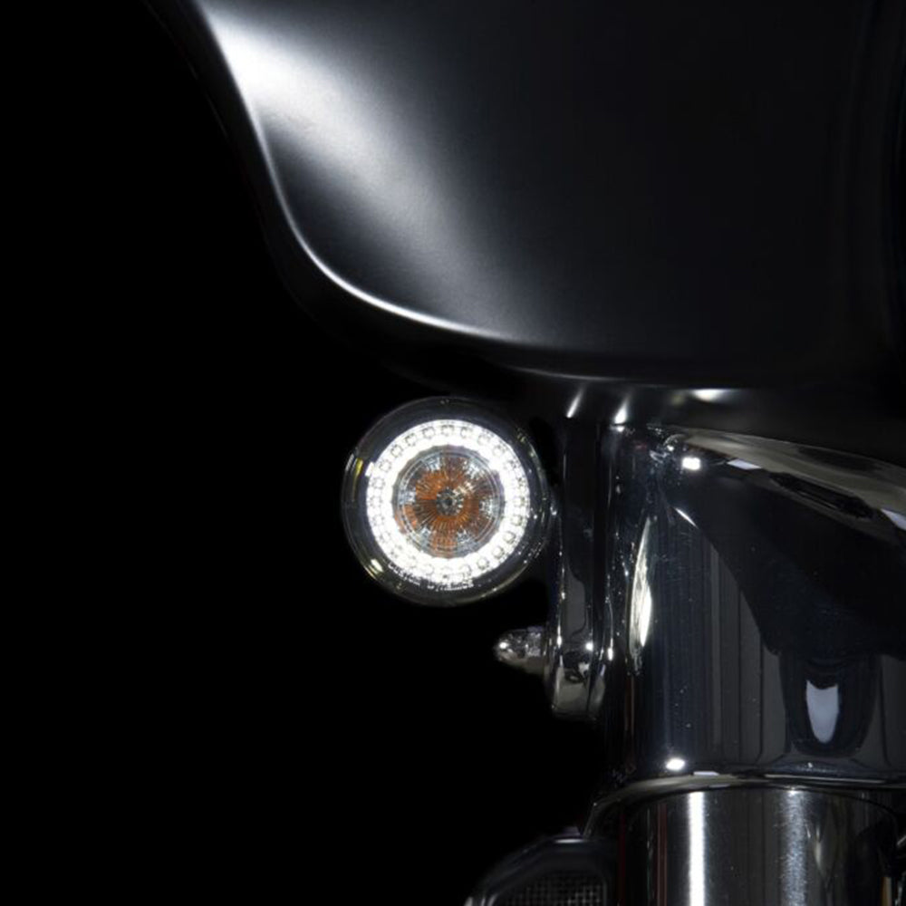 Custom Dynamics PB-AW-1157 PROBEAM Amber/White Front LED Bullet Turn Signals for 2014-2023 Harley Davidson® Street Glide and Road Glide Motorcycles ( 20201602 )