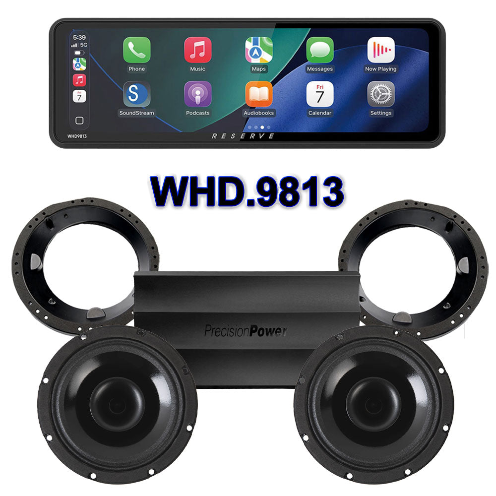 Precision Power HT Stage 2 Plug & Play Amp And Speaker Package With Soundstream Reserve WHD.9813 Radio For 1998-2013 Harley Davidson® Street Glide, Electra Glide, And Ultra