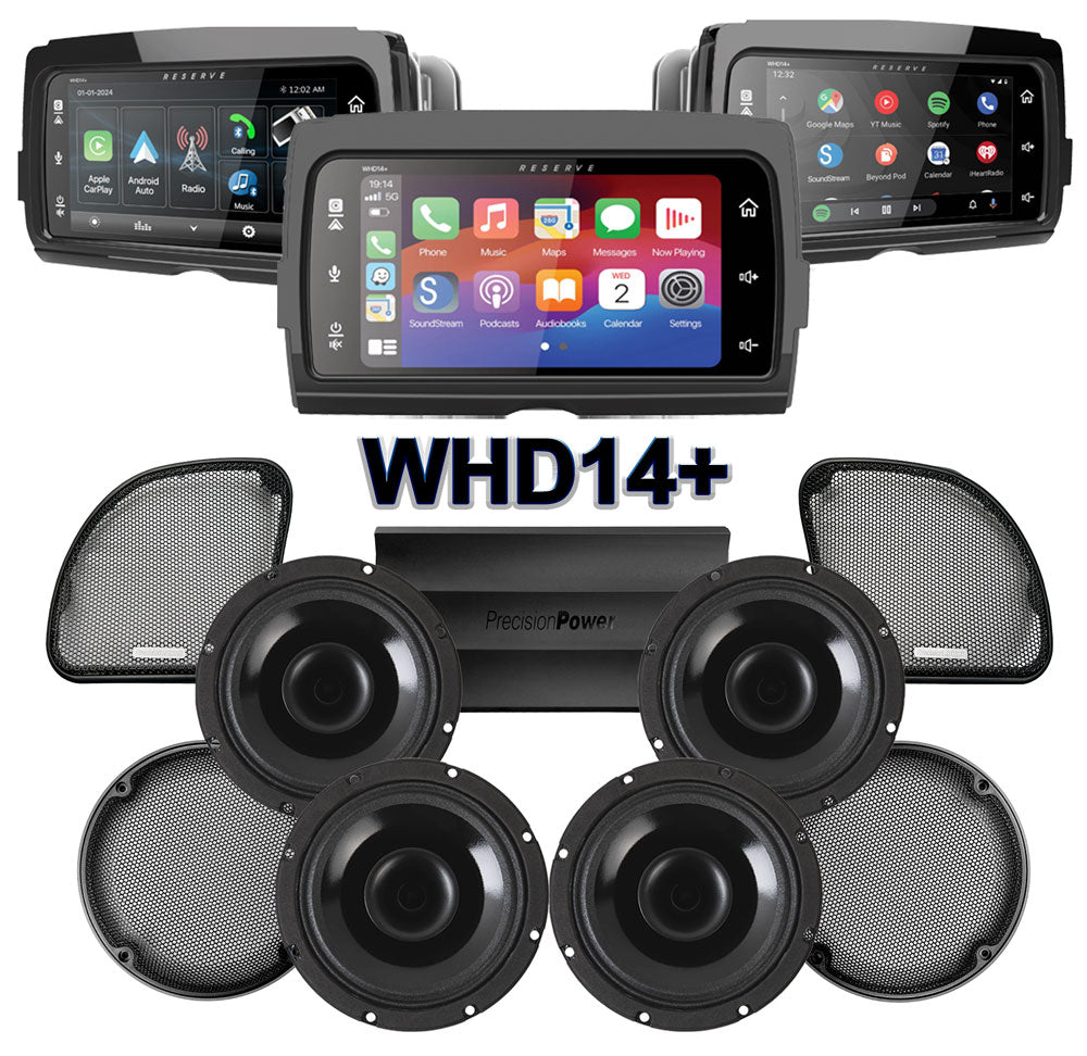 Precision Power HT Stage 4 Plug & Play Amp and Speaker Package With Soundstream Reserve WHD14+ Radio For 2015-2023 Harley Davidson® Road Glide