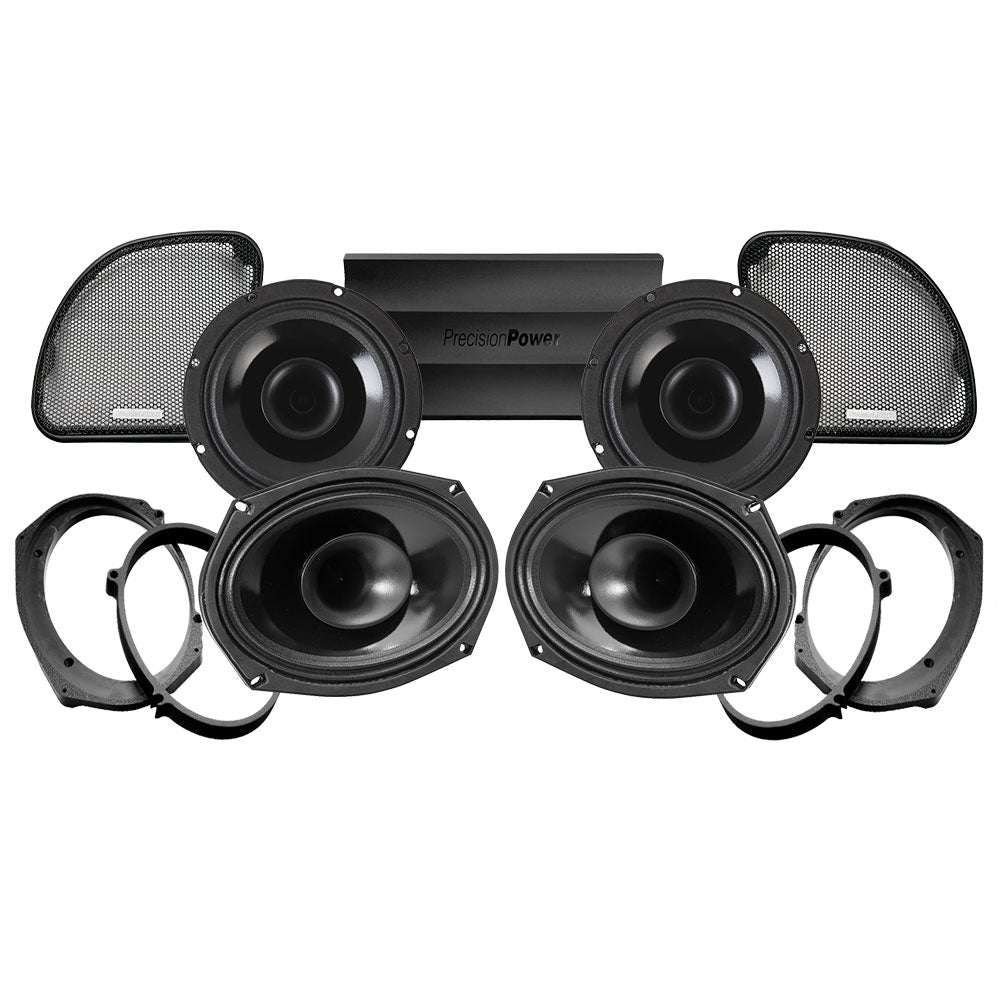 Precision Power HT Stage 4 Plug & Play Amp and Speaker Package For 2014-2021 Harley Davidson® CVO Road Glide with Factory or Existing Soundstream Reserve Radios