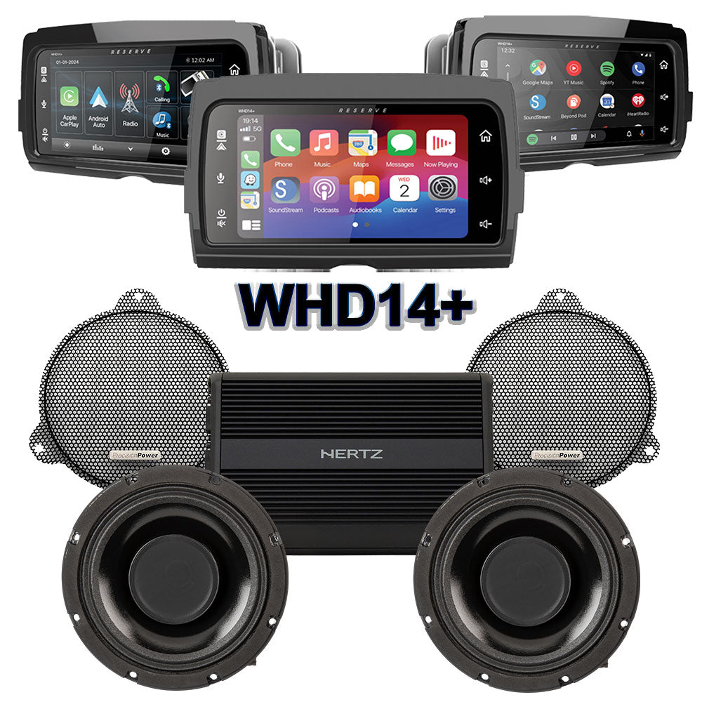 Precision Power HTW Stage 2 Plug & Play Amp and Speaker Package With Soundstream Reserve WHD14+ Radio For 2014-2023 Harley Davidson® Street Glide, Electra Glide, and Ultra
