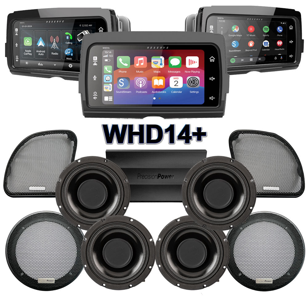 Precision Power HTW Stage 4 Plug & Play Amp and Speaker Package With Soundstream Reserve WHD14+ Radio For 2014-2023 Harley Davidson® Road Glide