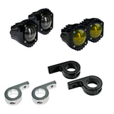 Custom Dynamics Shark Demon LED Fog Lights with 1.25" P-Clamp Mounts for 2023-2025 Harley Davidson® Motorcycles
