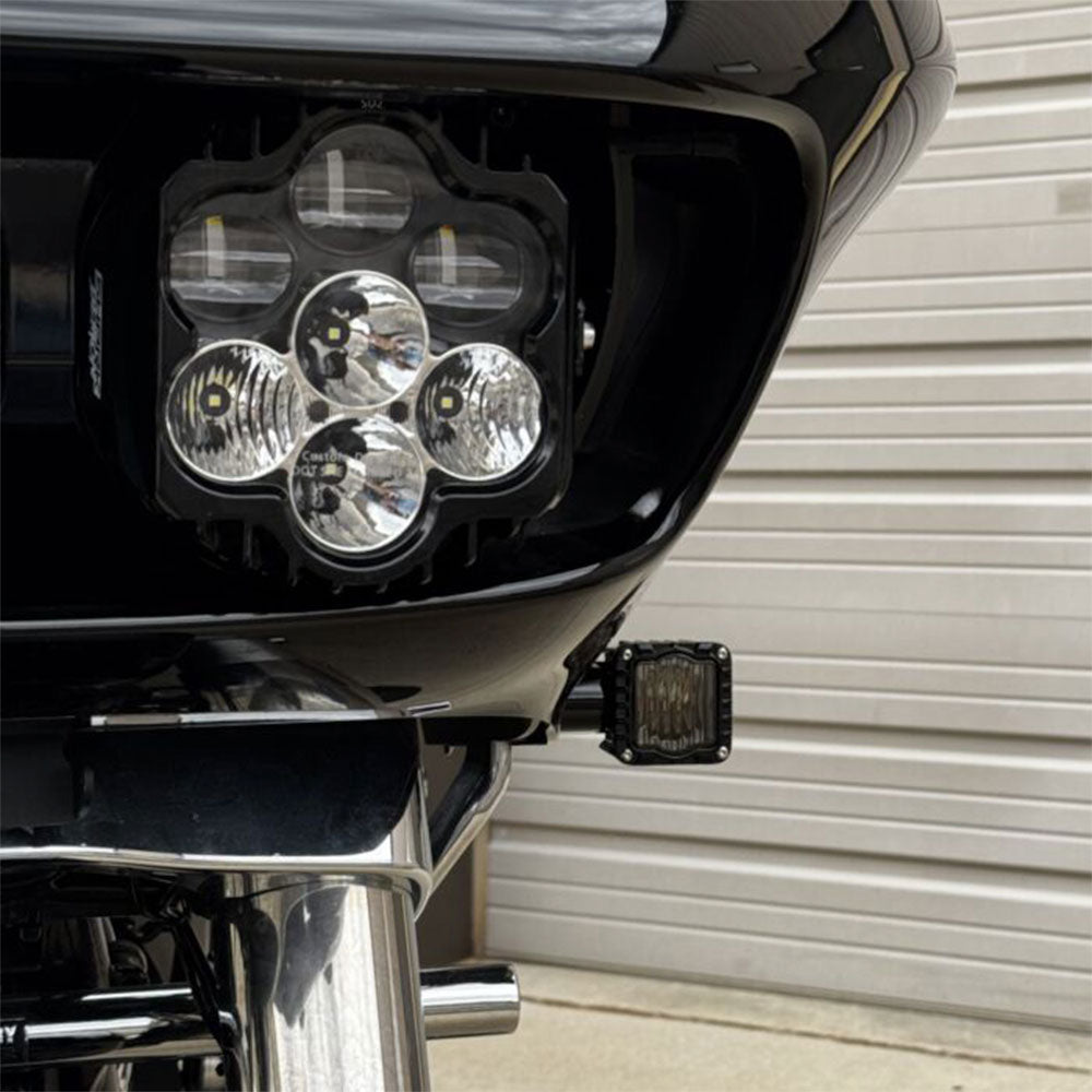 Custom Dynamics Shark Demon LED Front Turn Signals for 2015-2023 Harley Davidson® Road Glide Motorcycles