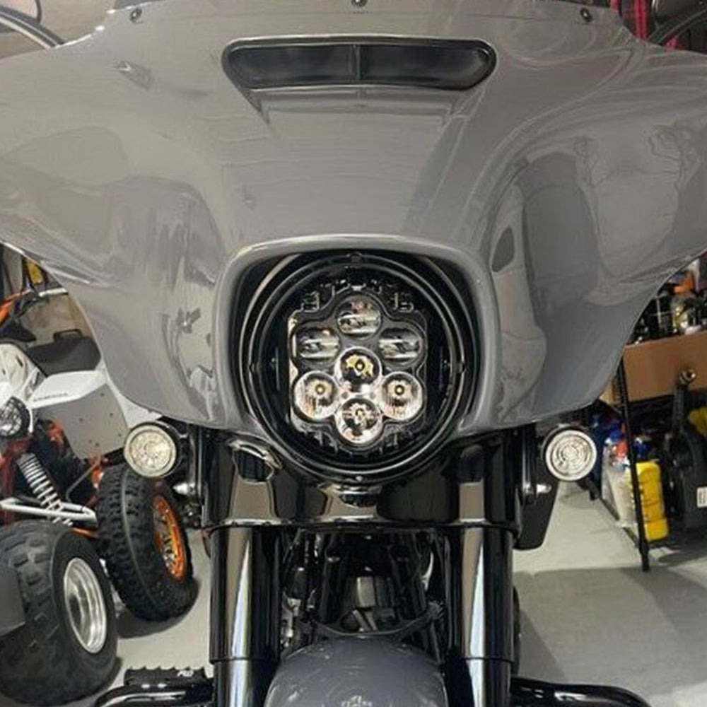 Custom Dynamics Shark Demon SD2-BW-W / 2001-2845 Performance LED Headlight Kit for Harley Davidson® Street Glide Motorcycles ( 20012845 )