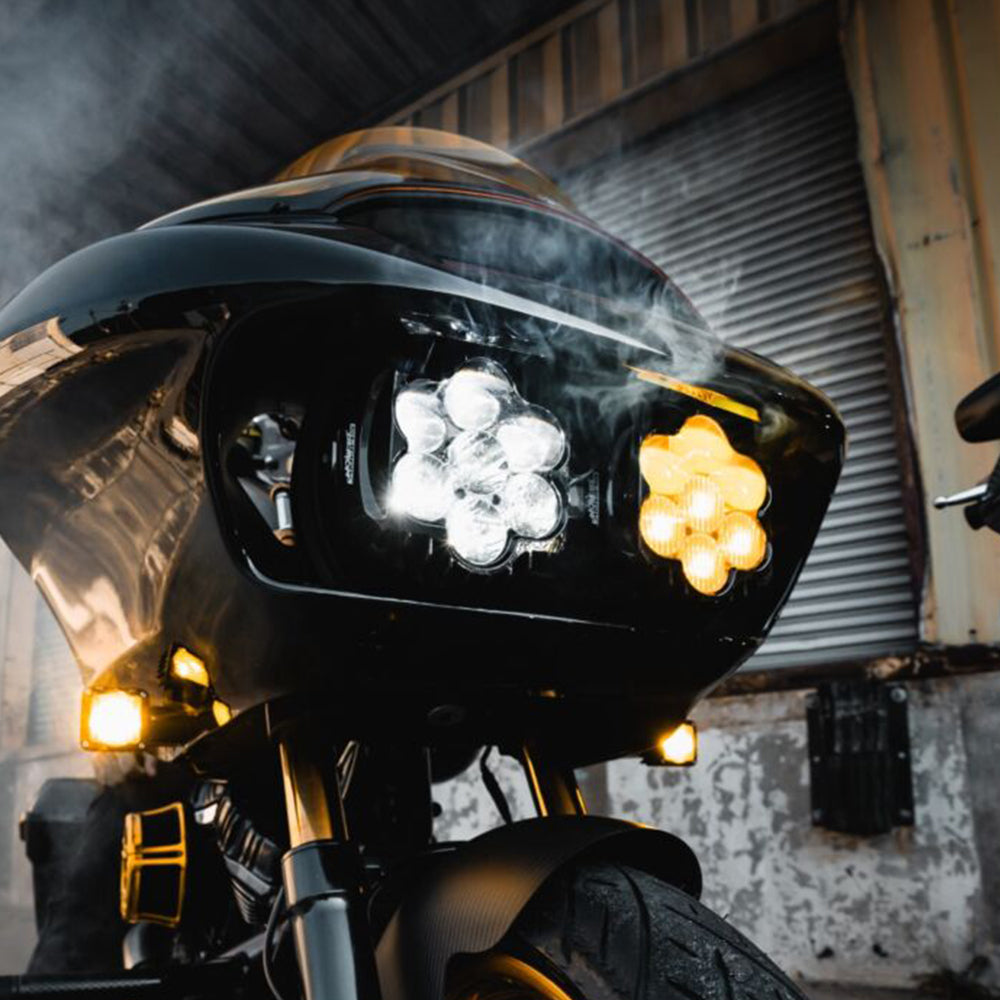 Custom Dynamics Shark Demon SD2-RG-YW Performance LED Headlight Kit for 2015-2025 Harley Davidson® Road Glide Motorcycles ( 2002924 )