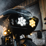 Custom Dynamics Shark Demon SD2-RG-YW Performance LED Headlight Kit for 2015-2025 Harley Davidson® Road Glide Motorcycles ( 2002924 )