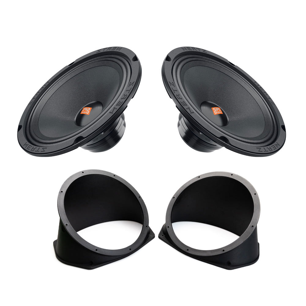 Hertz 8″ SV200NEO Speakers + IP-6×9-8 Speaker Adapters For 2014-2023 Harley Davidson® Touring Motorcycles