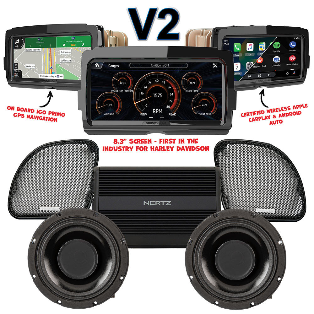 Precision Power HTW Stage 2 Plug & Play Amp and Speaker Package With Soundstream Reserve V2 Radio For 2015-2023 Harley Davidson® Road Glide