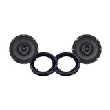 Hertz SX165NEO 6.5" Coaxial Speakers With American Hard Bag IP-5.25-6.5 Adapter Set For 1998-2013 Harley Davidson® Motorcycles